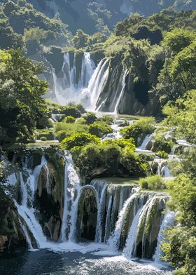 Waterfall Landscape Art