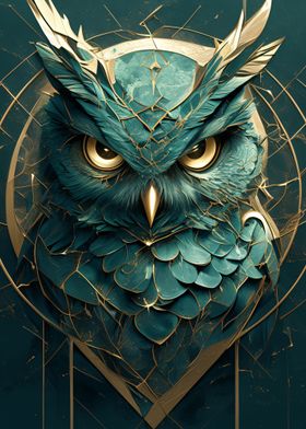 kintsugi emerald owl