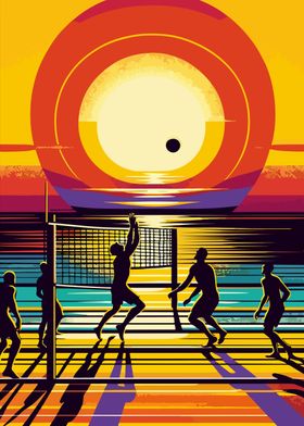 volleyball sunset