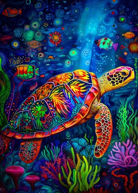 turtle watercolor animal 