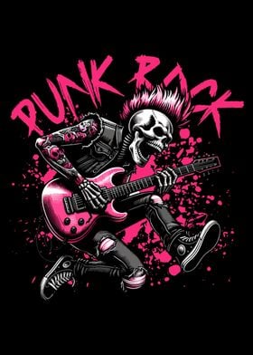 punk rock skull pop art