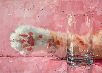 Paw and Glass Pink