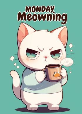 Grumpy Cat Drinking Coffee