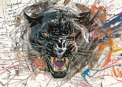 Drawing Sketch Panther