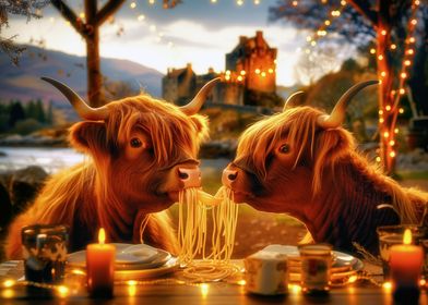 Highland Cow Romantic Meal