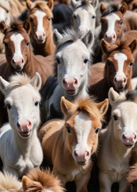 Cute Horse Crowd