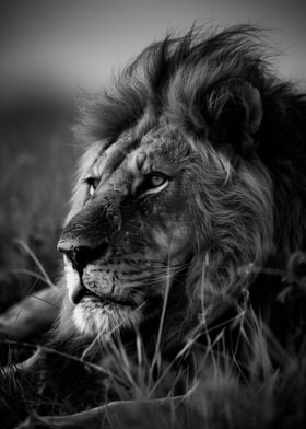 Regal Lion in Repose
