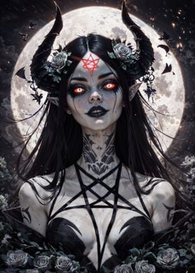 Dark Fantasy Moonlit Woman