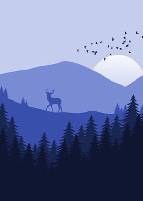 Deer on the hills