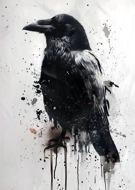 Splash Watercolor Raven