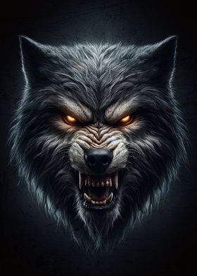 The Wolf Angry crazy face