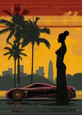 Pagani Huayra car and girl