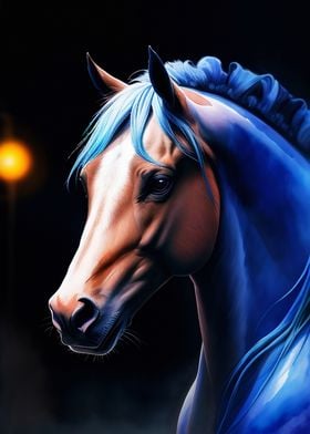 Blue light horse