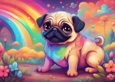Pug and Rainbow