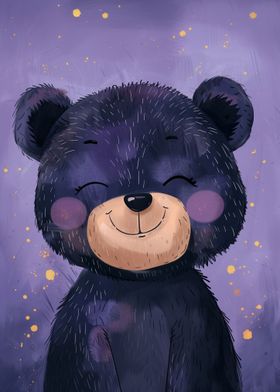 Cute Watercolor Black Bear