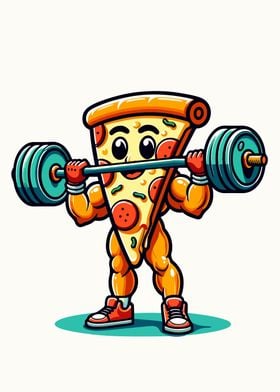 pizza gym funny art