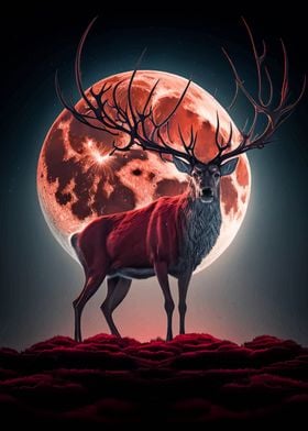 Deer Moon Landscape