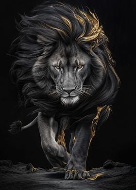 Regal Black Lion