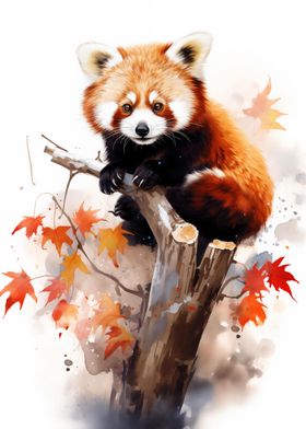 Red Panda Watercolor 