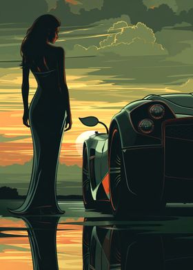 Pagani Huayra car and girl