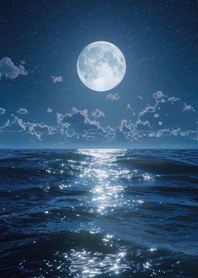 Full Moon Ocean