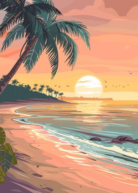 Beach Sunset Landscape