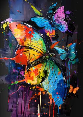 Butterfly Popart Painting