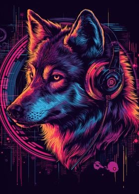 Wolf Cyberpunk Neon