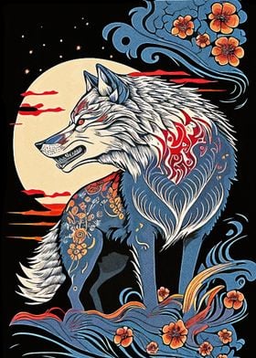 Abstract Japanese Wolf