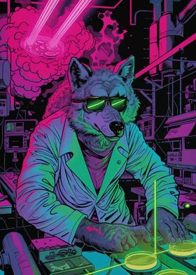 Wolf Cyberpunk Neon