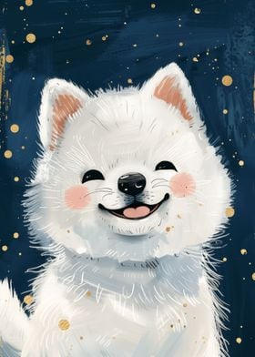 Cute White Baby Wolf Art
