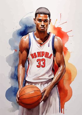Basketball watercolor art