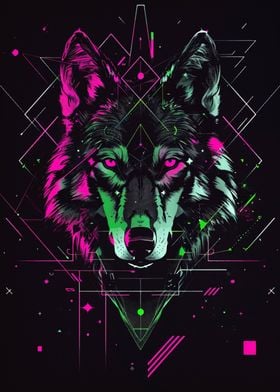 Wolf Cyberpunk Neon