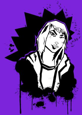 Punk B girl purple