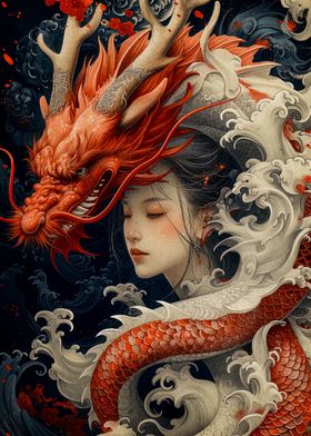 geisha dragon japanese