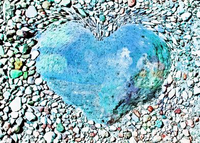 heart on stones