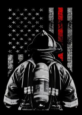 Firefighter USA Flag Gift