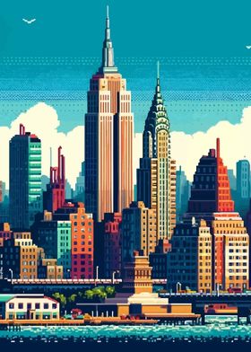 New York Pixel Cityscape