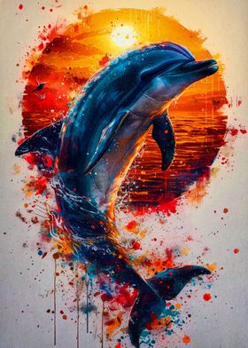 watercolor dolphin animal