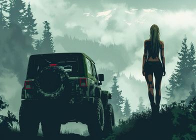 Jeep Car Girl Adventure