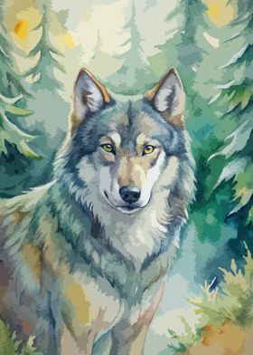 Wolf Watercolor Animal
