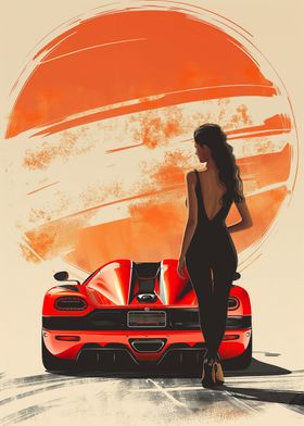 Koenigsegg Agera and girl