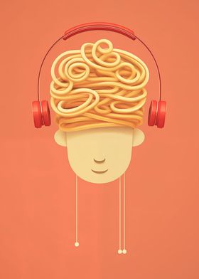 Headphones Music Funny Art