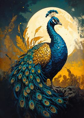 The Peacock and Full Moon