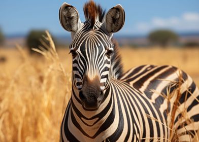 Zebra in savannah