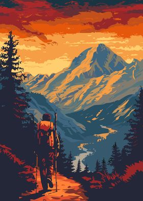 Retro Mountain Hiking