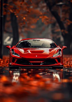 Red Ferrari Autumn