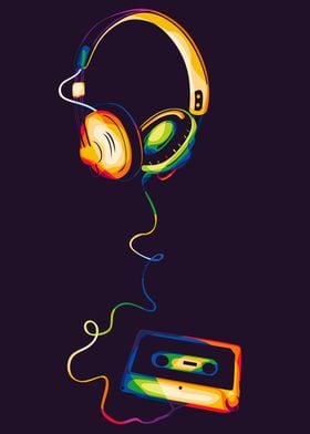 Headphone Pop Art