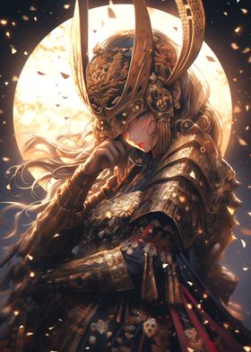 Golden Armor Samurai Girl