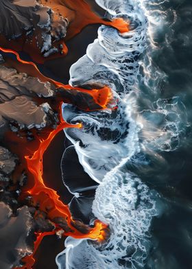 Volcanic Lava Ocean